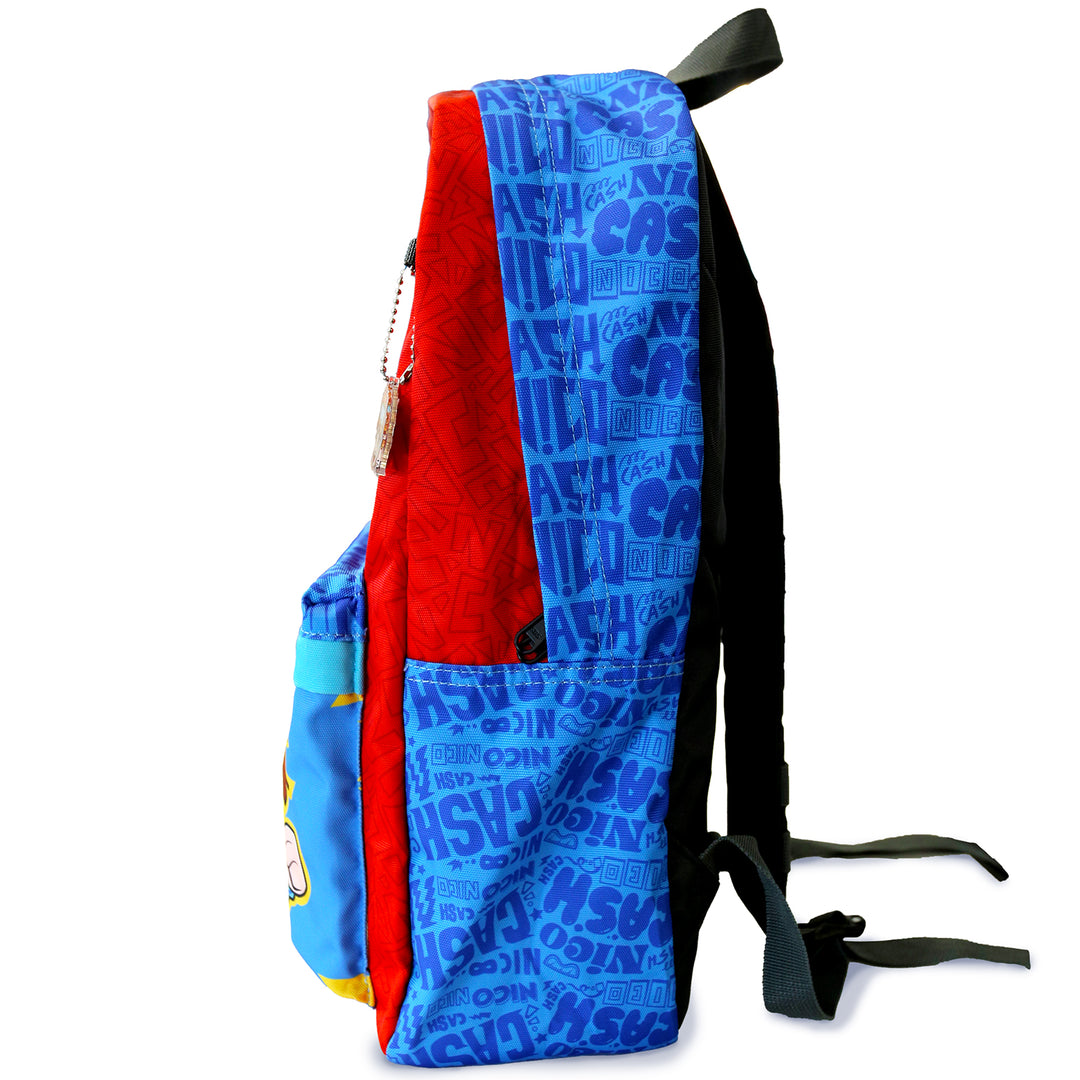 Left side view of official Cash & Nico backpack