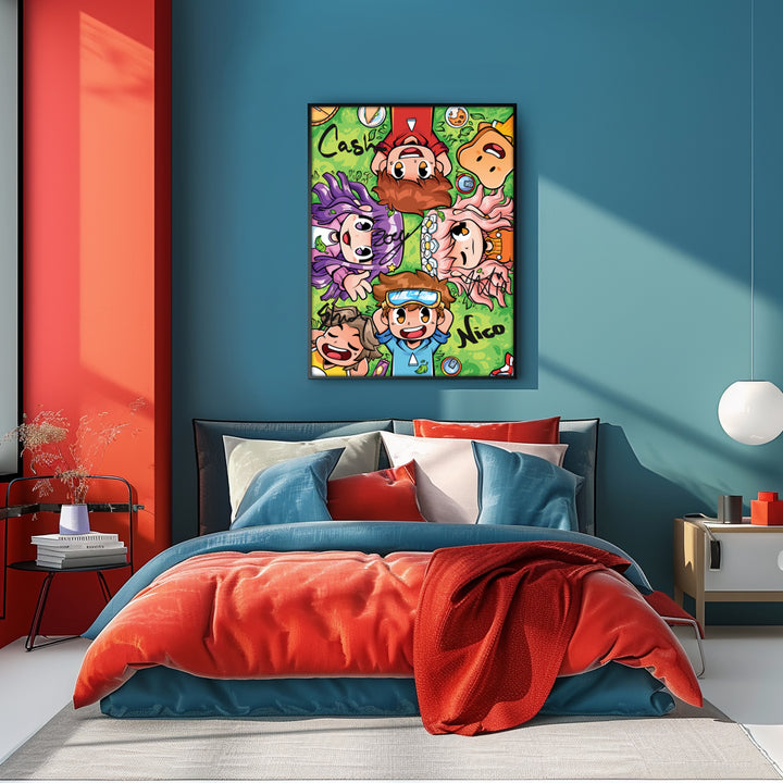 Cash & Nico Crew Poster framed in bedroom