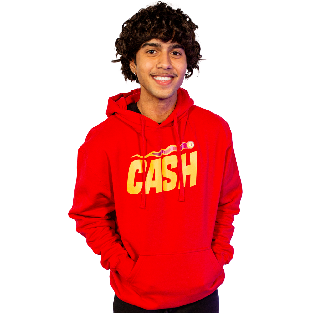 Cash wearing official Cash Red Hot Hoodie
