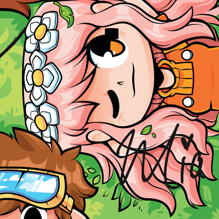 Close up of Mia signature on Cash & Nico Crew Poster