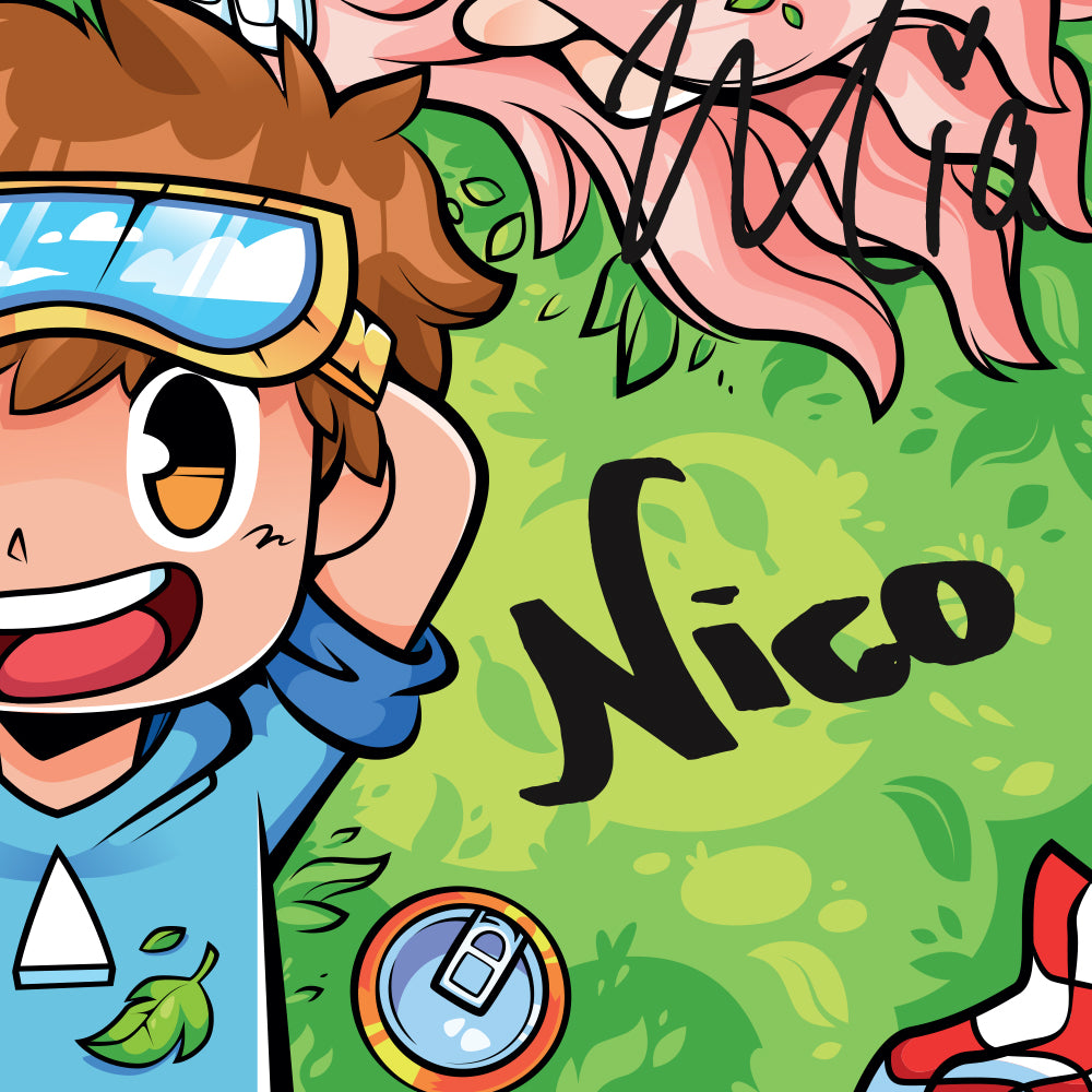 Close up of Nico signature on Cash & Nico Crew Poster