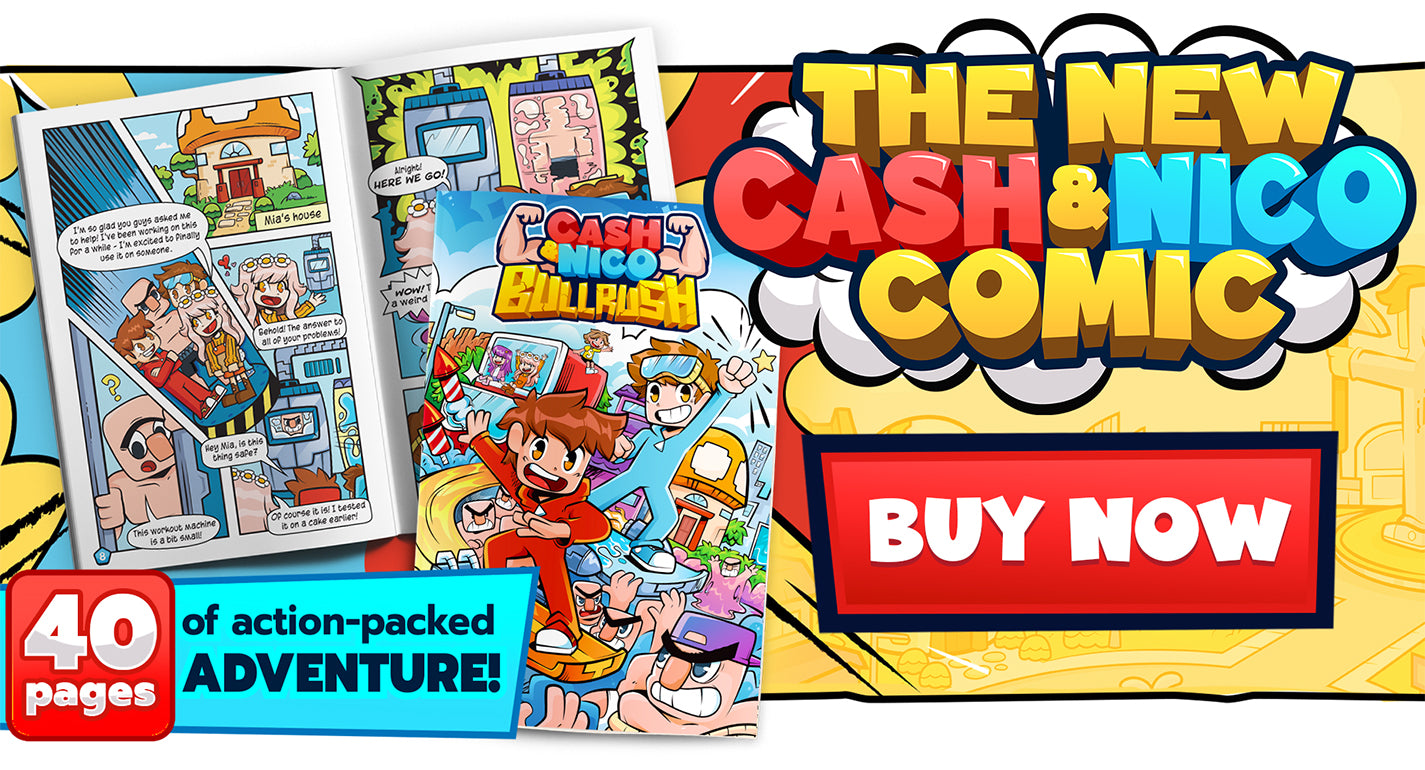 The Official Cash And Nico Shop Cash Nico   Comic Book Product Banner   Mobile 