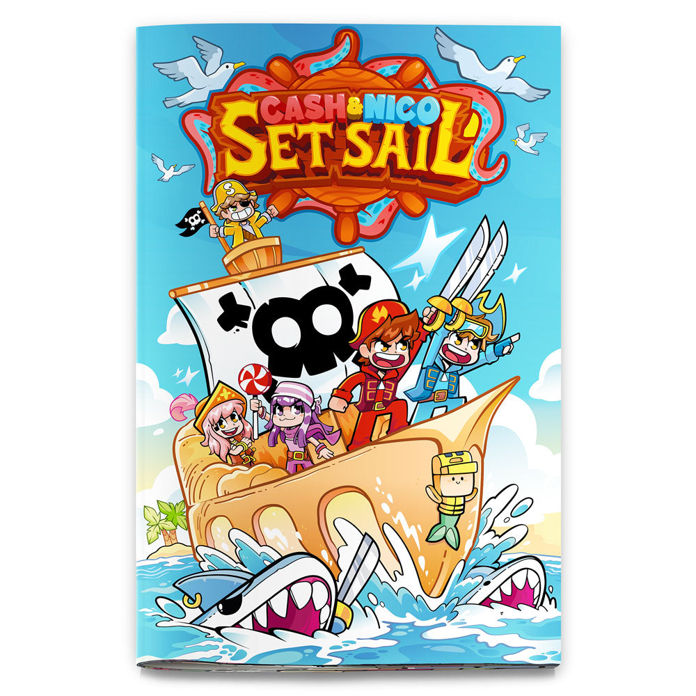 Front cover of new Cash & Nico Set Sail comic book
