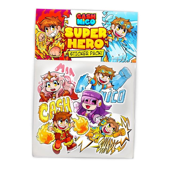 NEW Cash & Nico Superhero Sticker Pack