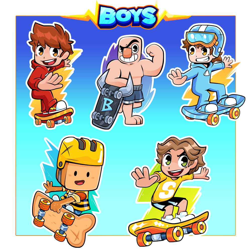 Cash & Nico the Boys Sticker Pack individual stickers